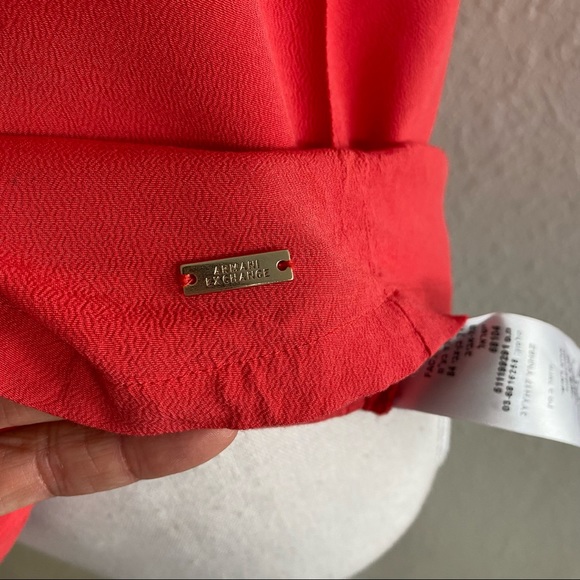 AX Salmon Short Flowy Sleeve Blouse Size M - Picture 6 of 6